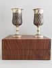 Pair of Russian 875 Silver Wedding Goblets