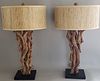 Pair of Jamie Young Driftwood Lamps