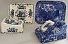 Two Blue and White English Wedgwood Porcelain Cheese Dishes
