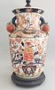 Decorative Imari Porcelain Vase Mounted As a Lamp