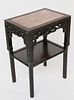 Antique Chinese Teakwood and Marble Inset Rectangular Side Table