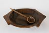 Large Carved Wood Serving Bowl and Spoon