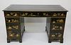 Antique Chinoiserie Decorated Kneehole Desk, 19th Century