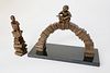 Two Gary Lee Price Bronze Sculptures "Young Child Seated at the Arch of Books"
