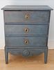 Antique Swedish Gustavian Style Blue Painted Petite Chest on Stand