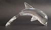 Signed Steuben Clear Crystal Dolphin Figurine Ornament