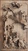 Antique Chinese Carved Wood Landscape Panel