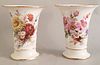 Pair of Meissen Floral Decorated Beaker Vases