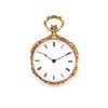 YELLOW GOLD AND ENAMEL OPEN FACE POCKET WATCH