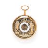 18K YELLOW GOLD AUTOMATON QUARTER REPEATER OPEN FACE POCKET WATCH