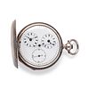 SILVER 'DOUBLE TIME' HUNTER CASE POCKET WATCH
