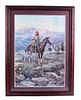 C.M. Russell Free Trappers Framed Lithograph