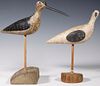 (2) 20TH C. FOLK ART CARVED AND PAINTED SHOREBIRDS
