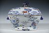 19TH C. ENGLISH IRONSTONE TUREEN WITH NOTCHED LID
