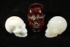 (3) SMALL CARVED CHINESE SKULLS