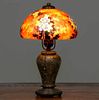 Handel Reverse-Painted Butterfly Boudoir Lamp c1920