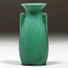 Teco Matte Green Two-Handled Vase c1910