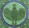 Grueby Faience Three-Color Bird Tile c1905
