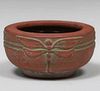 Peters & Reed Moss Aztec Dragonfly Bowl c1920s