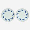 A pair of Chinese blue and white porcelain incised dishes Ming Dynasty