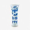A large finely-decorated Chinese blue and white porcelain "Romance of the Western Chamber" gu-form beaker vase