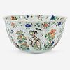 A Chinese famille verte-decorated lobed porcelain large bowl Kangxi period