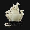 A Chinese carved white jade "Boys" vase and cover Qing Dynasty, 18th/early 19th Century