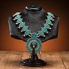 Victor Moses Begay (Dine, act. since 1950s) Silver and Petit Point Turquoise Squash Blossom Necklace