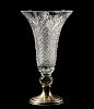 T. J. Hawkes Sterling Silver & Cut Glass Vase