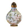 A CHINESE BRONZE ENAMEL ‘FLORAL’ SNUFF BOTTLE