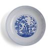A BLUE AND WHITE ‘PINE, BAMBOO AND PLUM’ DISH