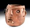 Post Classic Maya Terracotta Head Vessel w/ TL