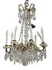 Eight Light Crystal and Brass Chandelier, height 28 inches, diameter 18 inches.