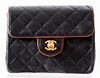 Chanel Navy Blue Quilted Leather Handbag