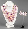 Vilaiwan Floral Motif Necklace & Earrings