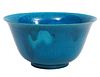 Chinese Monochrome Blue Bowl with Flared Rim