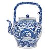 Chinese Porcelain 'Dragon' Blue & White Tea Pot