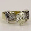 Lady's Approx. 2.31 Carat Pear Shape Diamond and 18 Karat Yellow Gold Engagement Ring