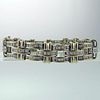 Lady's Vintage Approx. 6.0 Carat Round and Baguette Cut Diamond and 14 Karat White Gold Bracelet.