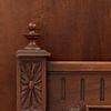 Cama matrimonial. Francia. Siglo XX. Estilo Enrique II. En talla de madera de nogal. Consta de: cabecera, piecera y 2 largueros.
