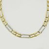 14 Karat Yellow and White Gold with Diamonds, Link Necklace