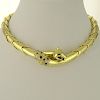 Lady's Heavy 18 Karat Yellow Gold Panther Necklace