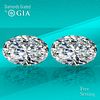 4.50 carat diamond pair Oval cut Diamond GIA Graded 1) 2.20 ct, Color D, VVS2 2) 2.30 ct, Color D, VVS2. Unmounted. Appraised Value: $145,800 