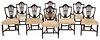 Set Eight Hepplewhite Style Shield Back Dining Chairs
