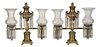 Pair of Classical Two Arm Argand Lamps