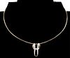 Cartier 18k Omega Necklace w/Diamond Pendant