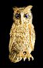 Cellino 18k Yellow Gold Owl Pin Brooch
