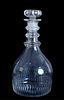 Early 20th C Cut Glass 3 Ring Neck Decanter