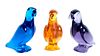 Group, 3 Baccarat Crystal Parrot Figurines