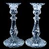 Pair, Baccarat Crystal Bambous Candle Holders